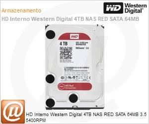 WD40EFRX-68N32N0 - HD Interno Western Digital 4TB NAS RED SATA 64MB 3.5 5400RPM